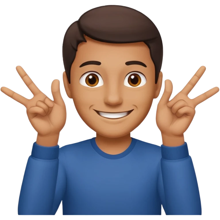 A guy doing the 67 emoji