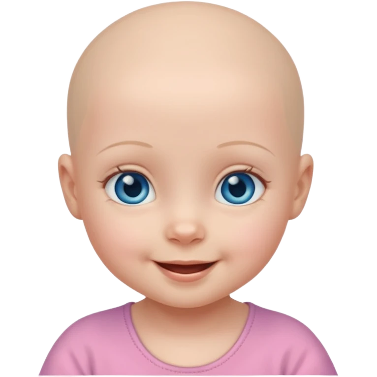 tiny baby girl with blue eyes no hair emoji
