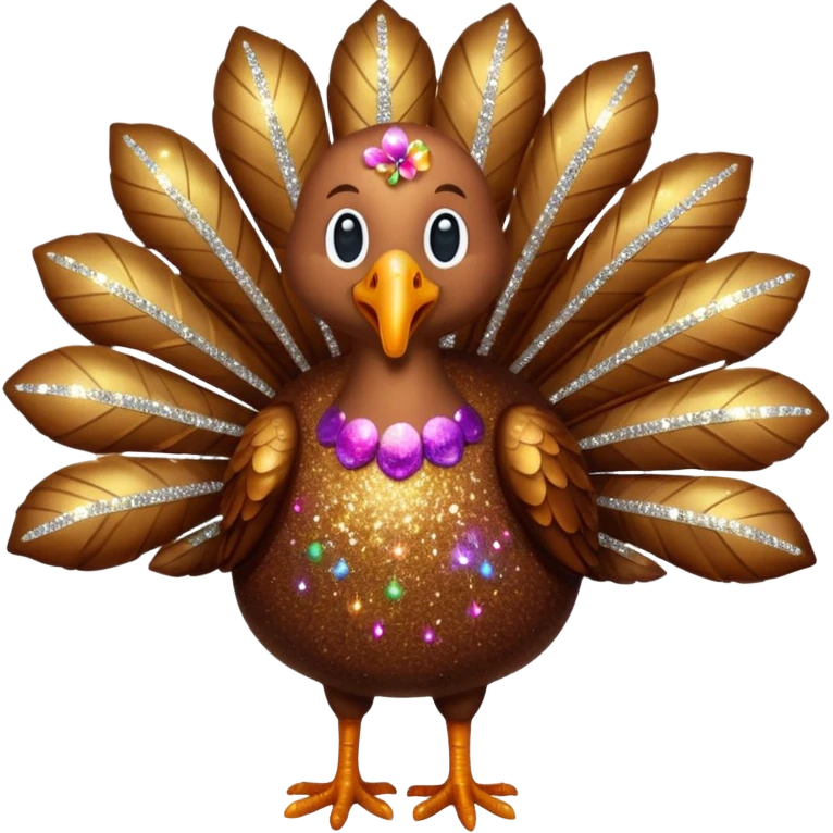 Brown glitter turkey emoji