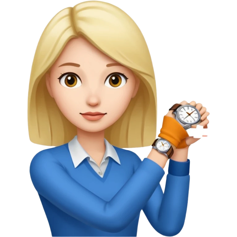 woman checking watch emoji