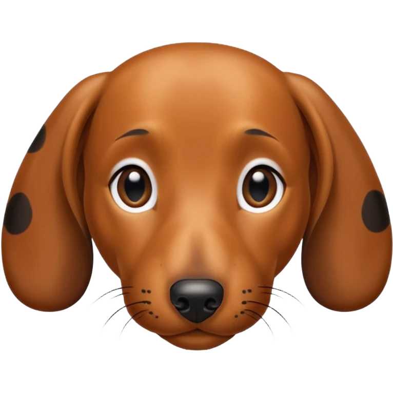 Dachshund's face (not hairy, black and brown spots) emoji