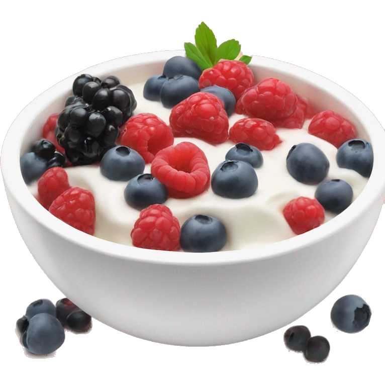 yoghurt bowl with various berries emoji