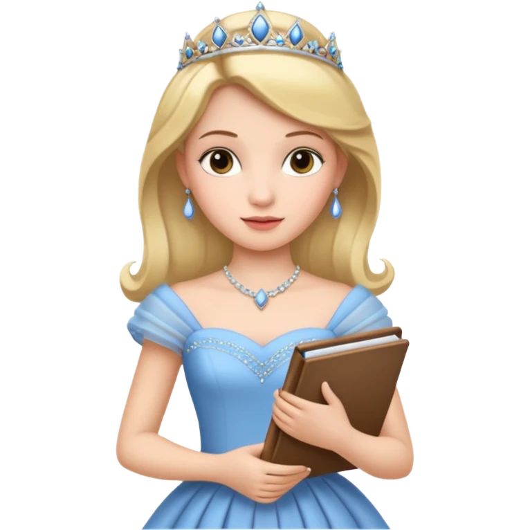 The princess holding a notepad emoji