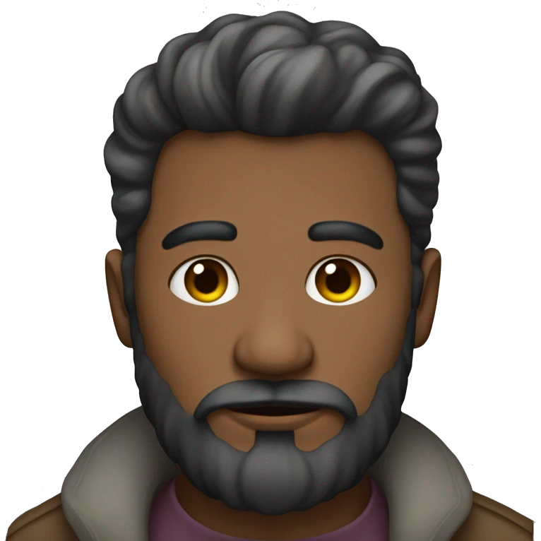 Uomo di colore pelato con una folta barba emoji