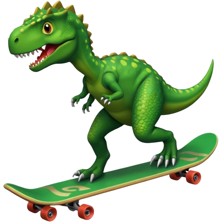Dinosaur on a skateboard emoji