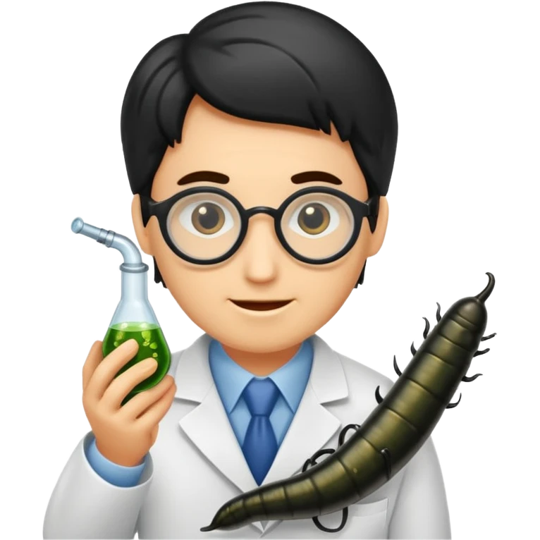 scientist with leech emoji