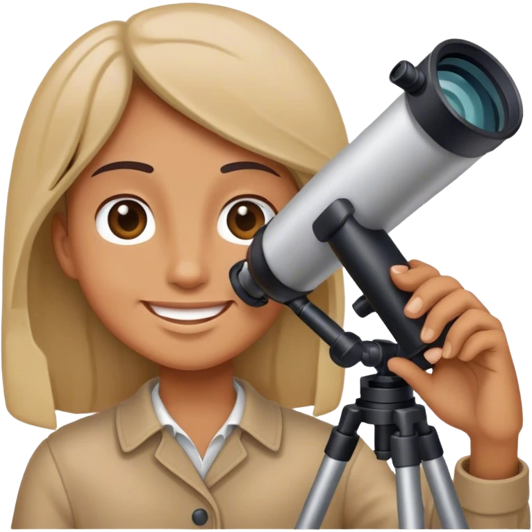 Looking through telescope while smiling  emoji