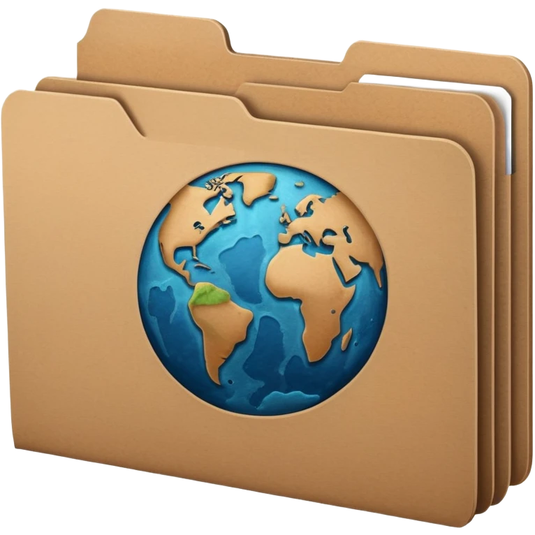 file folder with planet on cover  emoji