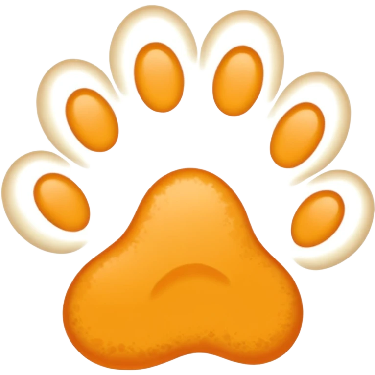 a very light pale pastel yellow-orange pawprint emoji