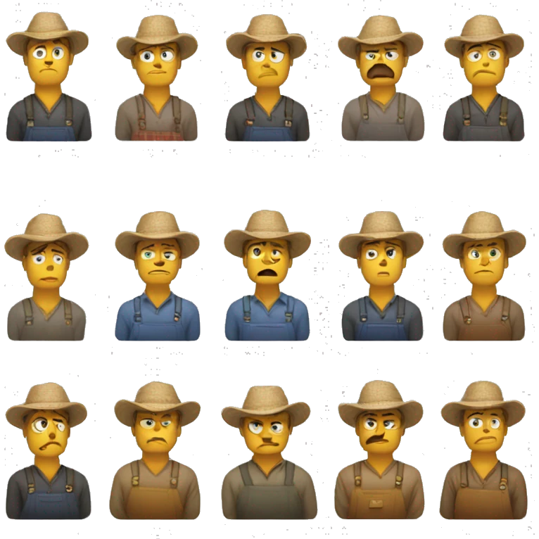 farmer thumbs down sad emoji