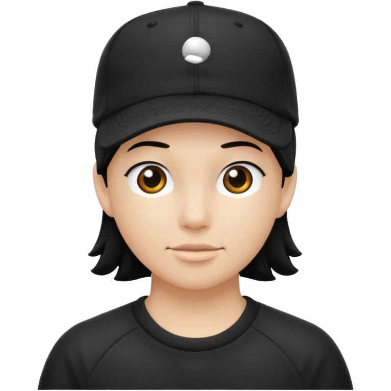 baseball hat in black emoji