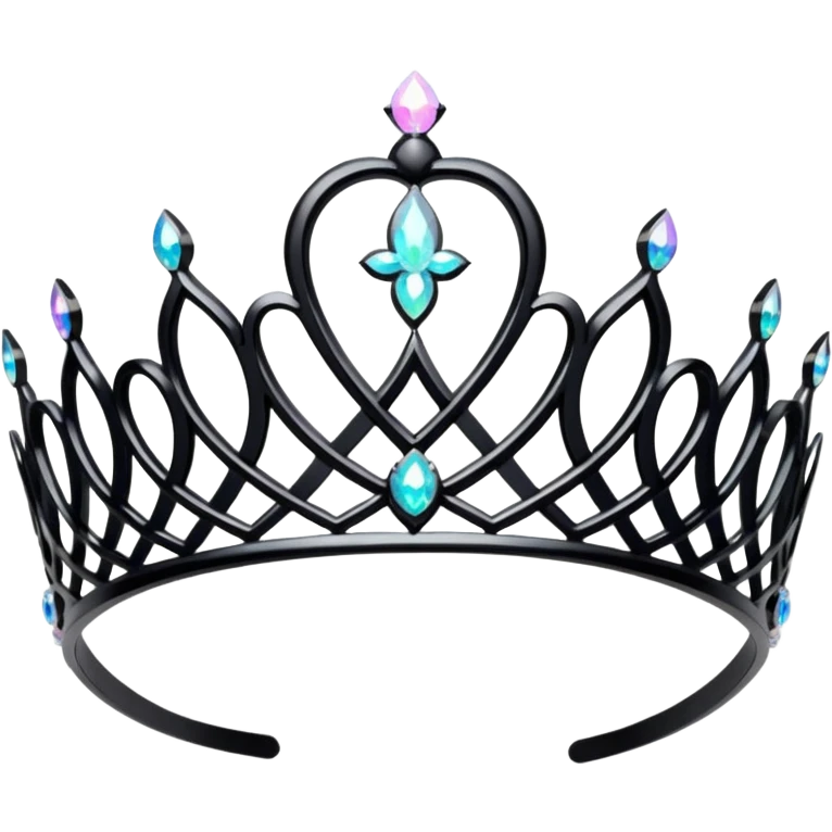 Sparkly Holographic And Jet Black Princess Tiara emoji