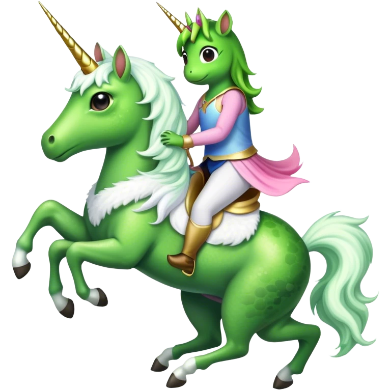 Frog on a 🦄 emoji