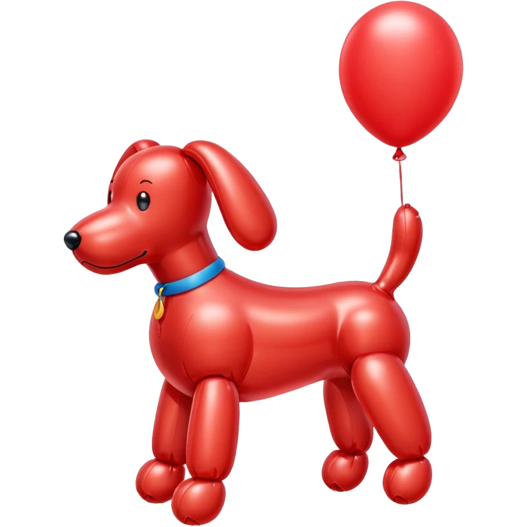 red ballon dog with no eyes or face  emoji