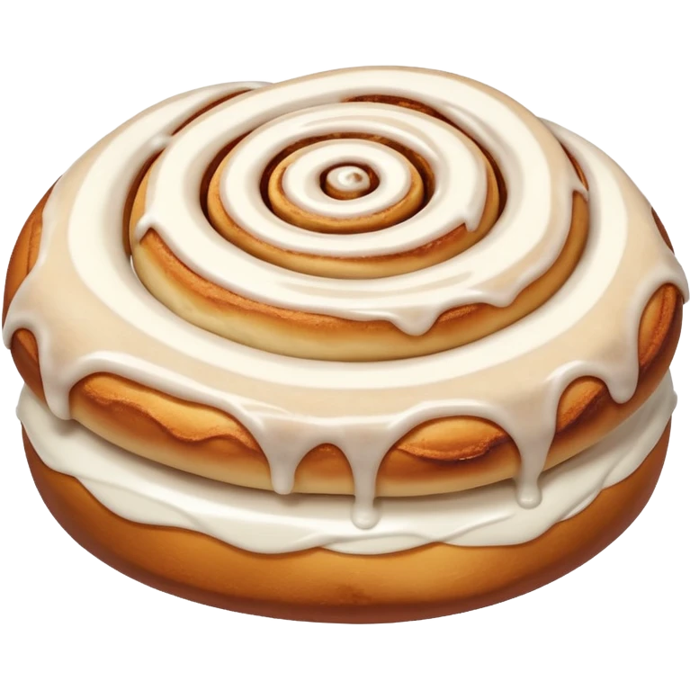  cinnamon roll with white glaze icing emoji