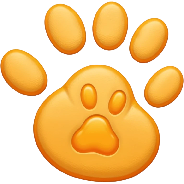 a very light pale pastel yellow-orange pawprint emoji