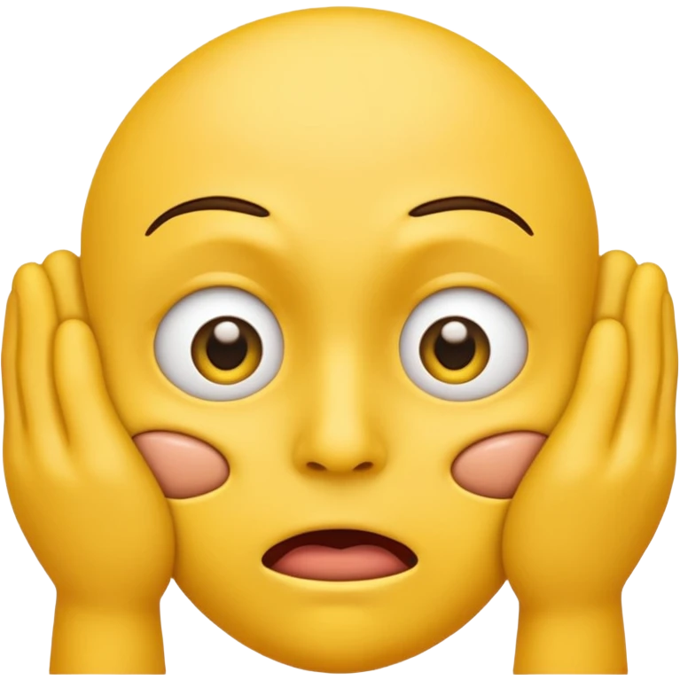 Yellow face emoji strangling itself emoji