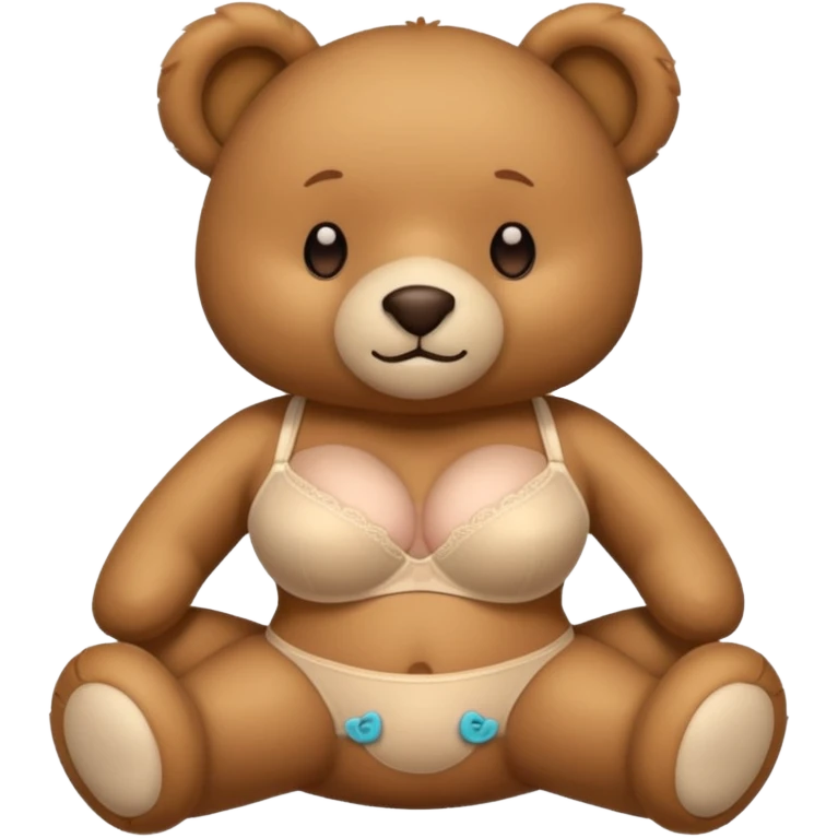 Teddy bear with bra emoji