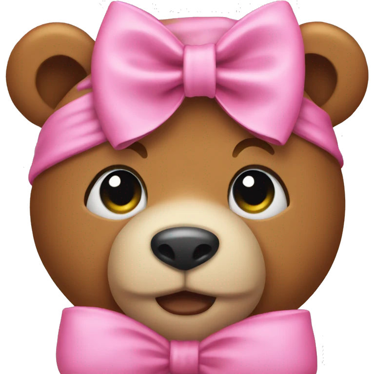 Pink bow bear emoji