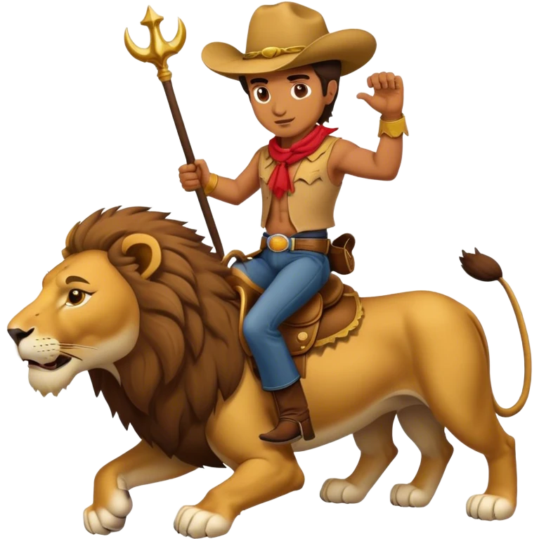 Cowboy on a lion  emoji