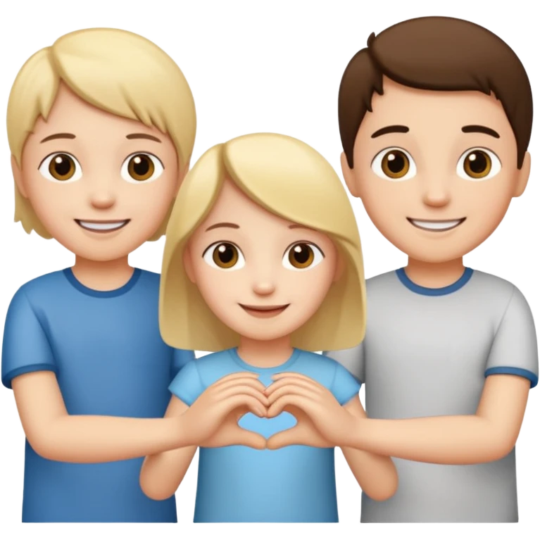 child holding hands with other figures emoji
