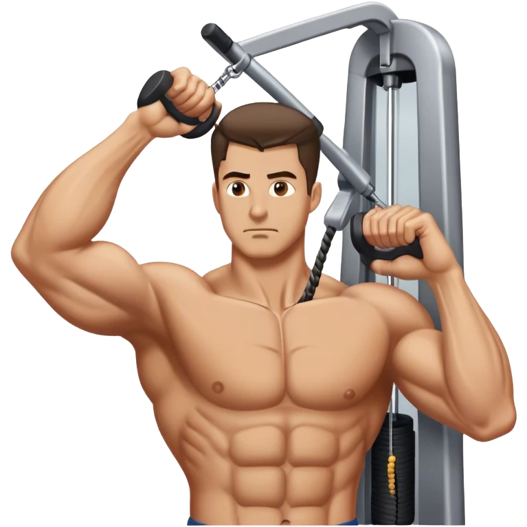 side-view man cable-machine tricep-pushdown emoji