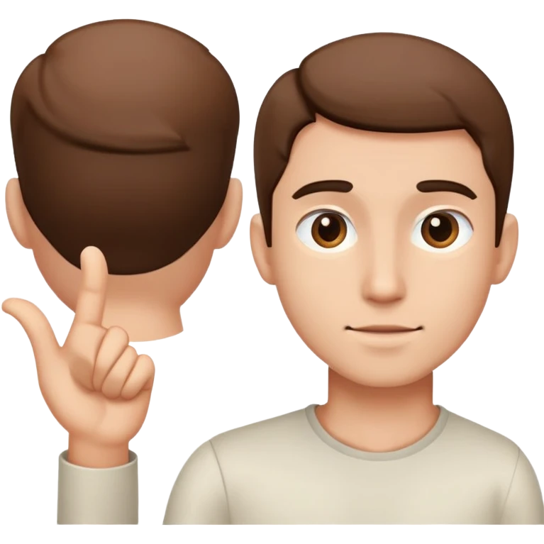 man explaining side looking, half body emoji