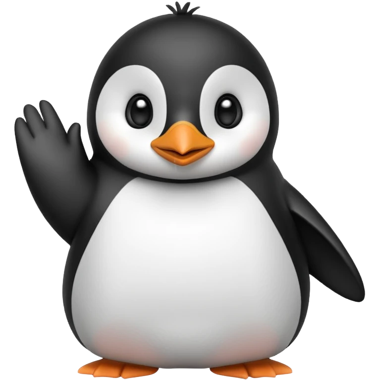 Cute penguin waving emoji