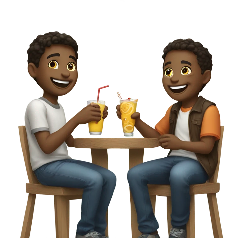 boys enjoying drinks together emoji