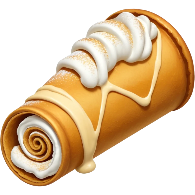 cornet roulé feuilleté à la creme emoji