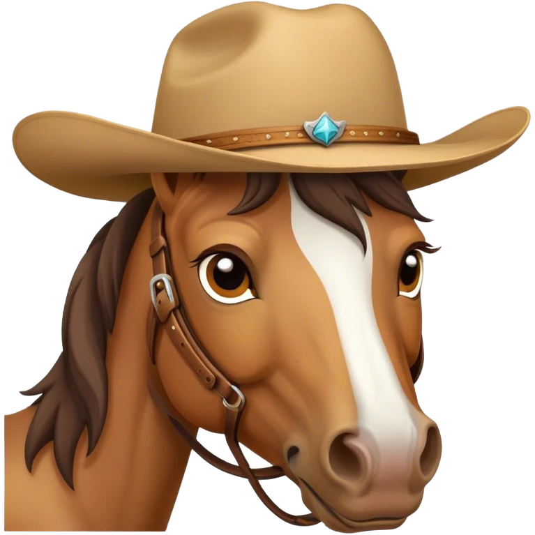 cute horse face wearing cowboy hat  emoji