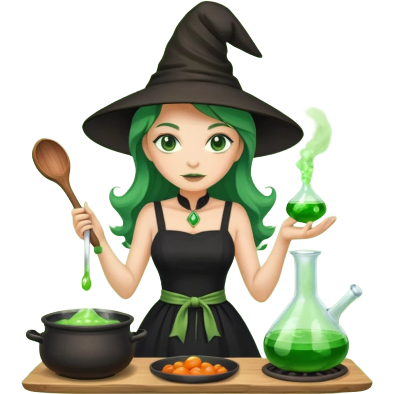 green witch cooking potion emoji