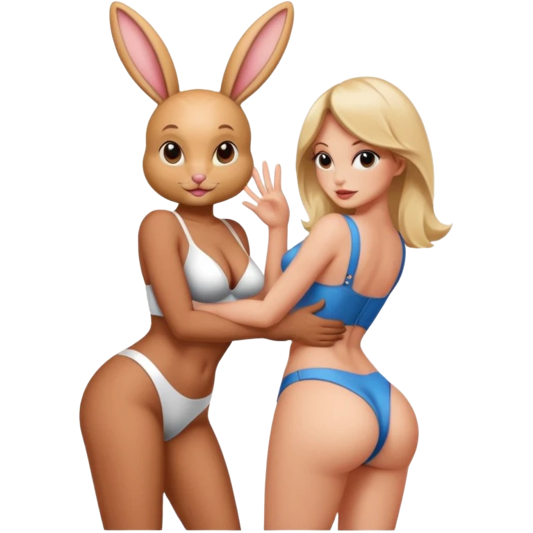 La chico dándole una nalgada a una chica play boy emoji
