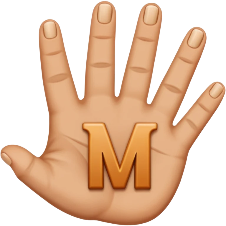 Create downwards facing hand gesture fingers shaped in letter M emoji ...