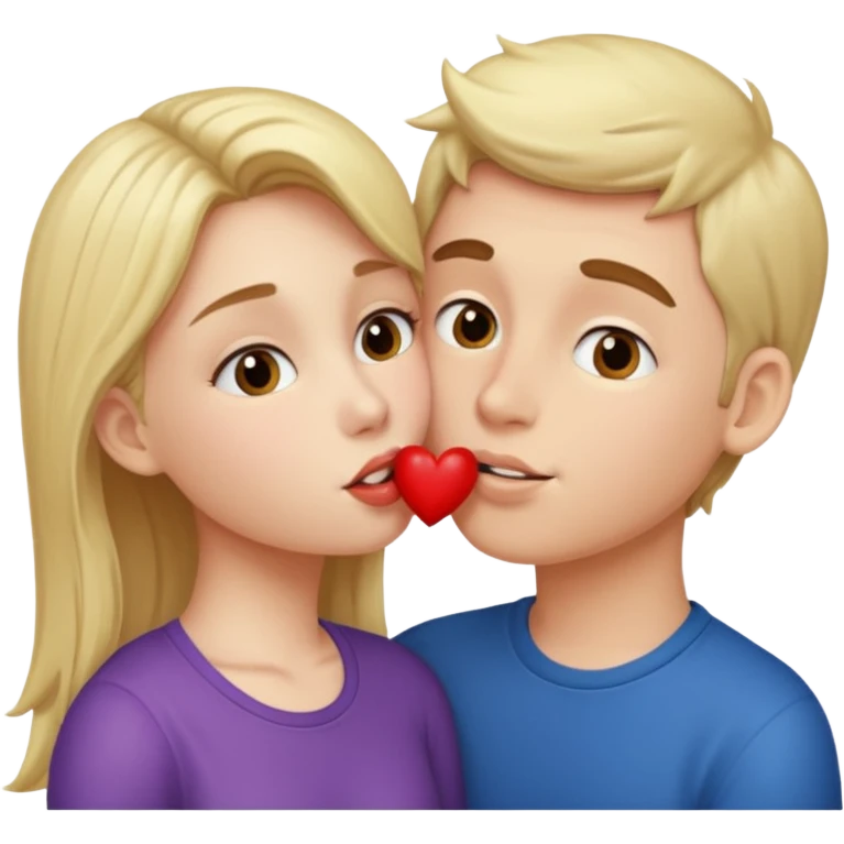 Girl kissing boy emoji