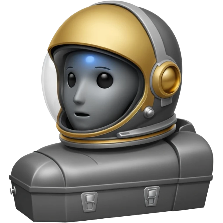 bodyless dark grey astronaut helmet, NO face, empty casket emoji