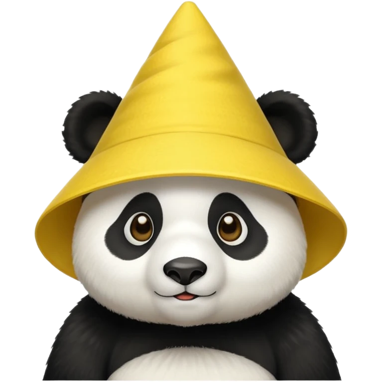 panda with yellow conical hat emoji