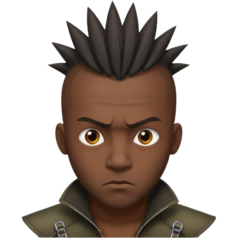 Black man with mowhak  emoji