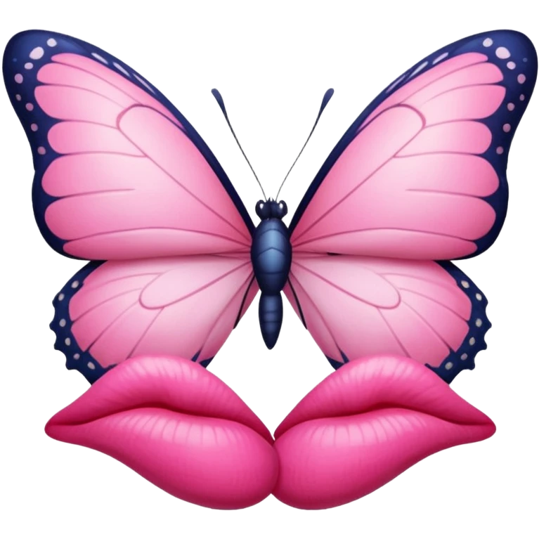 Lips kissing a butterfly  emoji