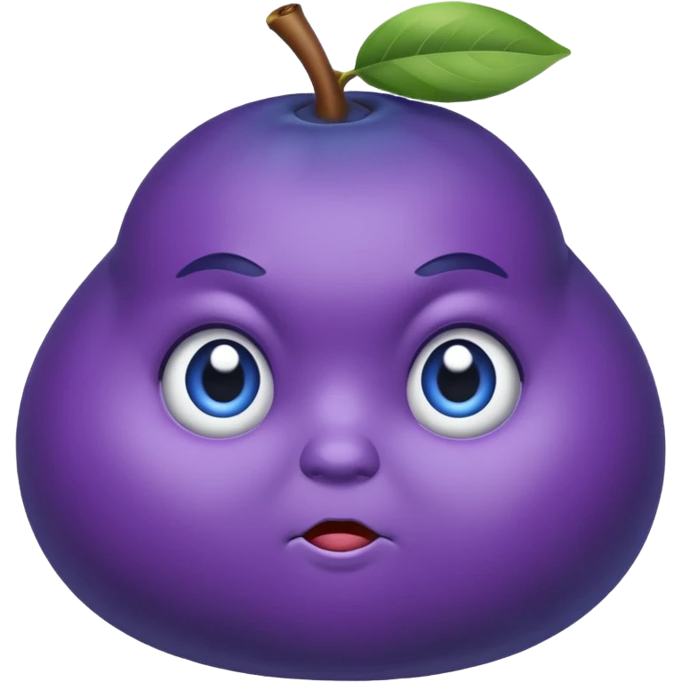 blueberry with a serious expression emoji