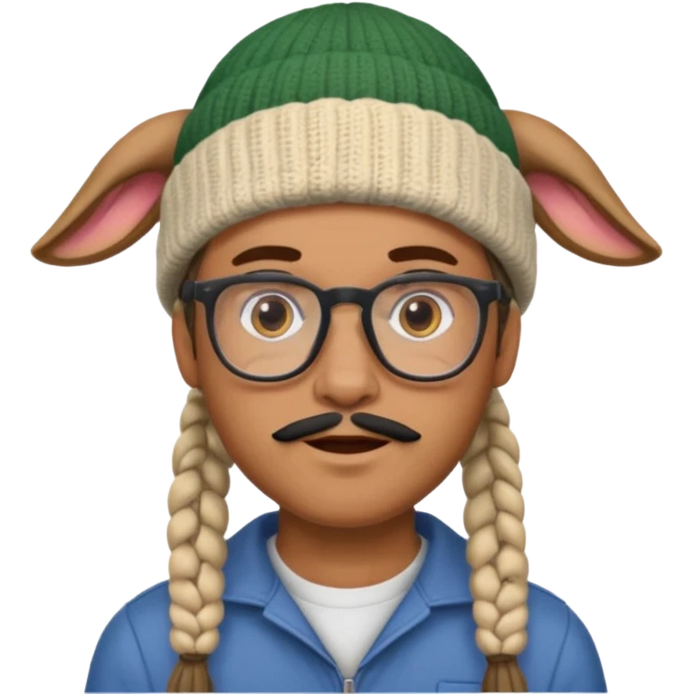 man with braids glasses beanie and goat beard emoji
