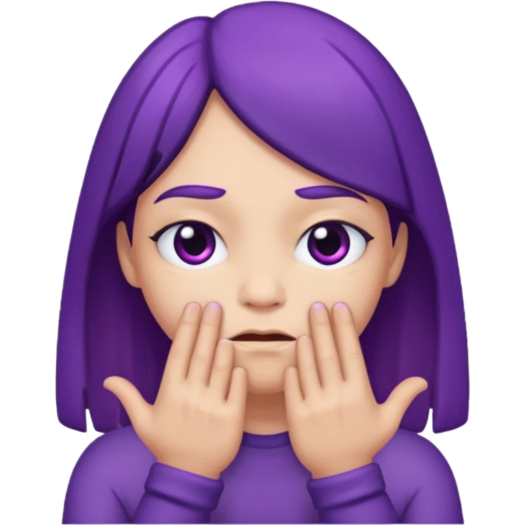 Grimace face, half frown with a side eye and hands clasped together emoji