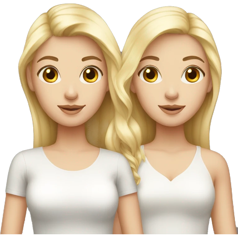 two white sisters one blonde one brunette emoji