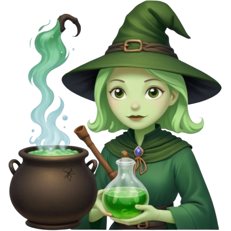 green witch cooking potion emoji
