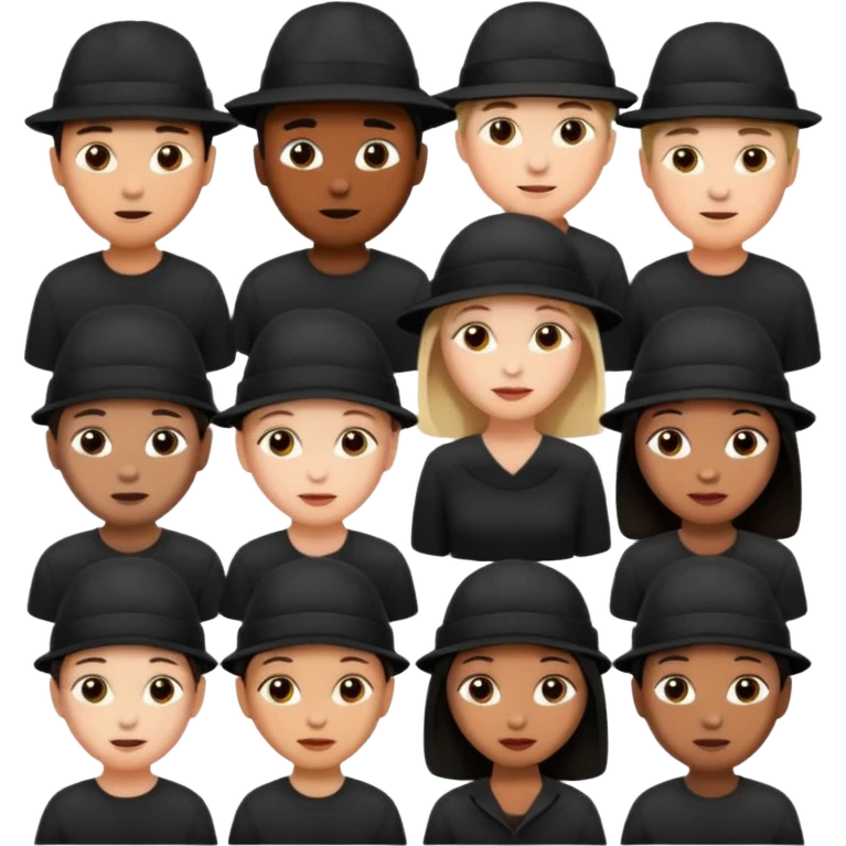 black hat wearing people emoji