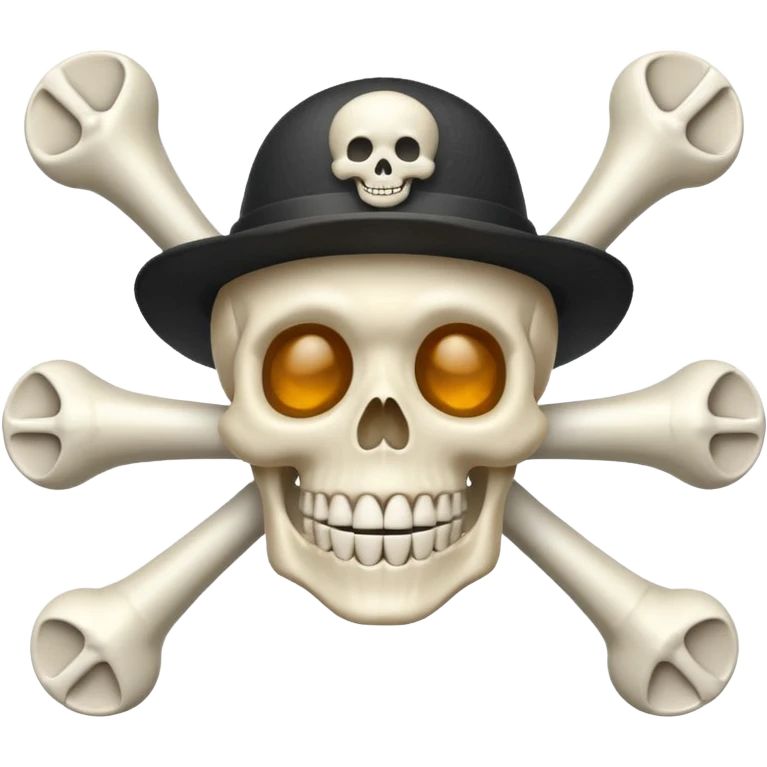 A skeleton with a propeller hat emoji