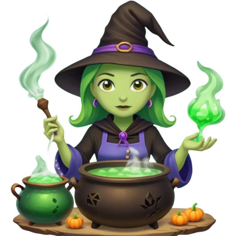 green witch cooking potion emoji