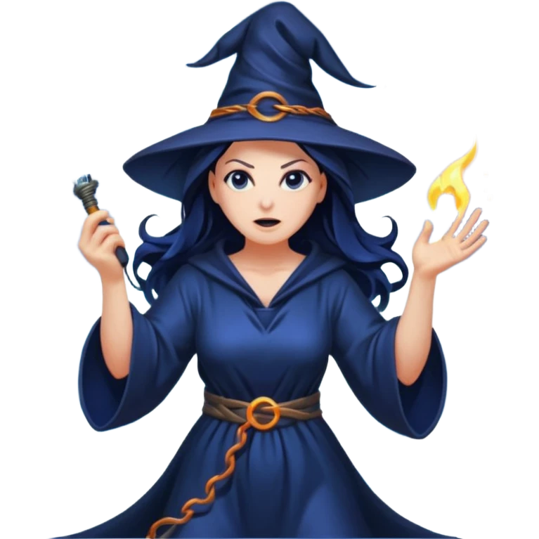 Witch being electrocuted emoji