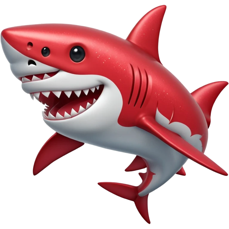 red glitter shark happy emoji