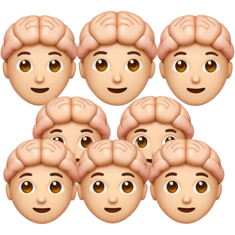 Emoji pack with brain schema with different expressions emoji